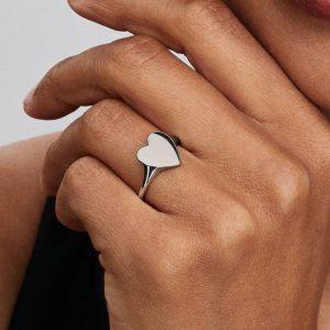 Engravable Heart Ring Sterling silver