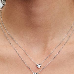 FINAL SALE - Forever & Always Splittable Heart Collier Necklaces Sterling silver