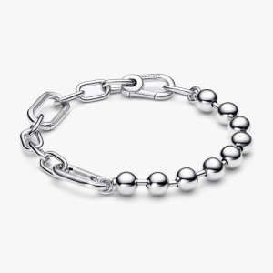 Pandora ME Metal Bead & Link Chain Bracelet Sterling silver