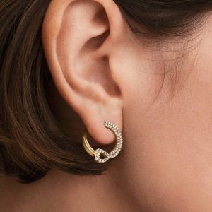 Pandora Infinite Lab-grown Diamond Pav?? Open Circle Stud Earrings 0.54 ct TW, 14k gold