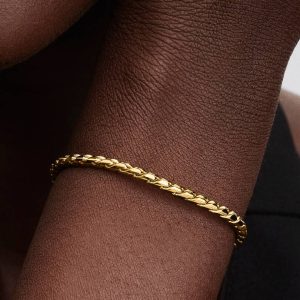 Round Clasp Wing Chain Bracelet 14k gold plating