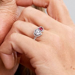 Halo Hearts Ring Sterling silver