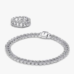 Timeless Pave Cuban Jewelry Set 2 Quantity