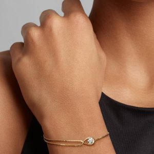 FINAL SALE - Pandora Infinite 14k Gold Lab-grown Diamond Double Chain Bracelet 0.50 ct TW, 14k gold