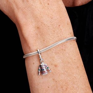 Christmas Sweater Dangle Charm Sterling silver