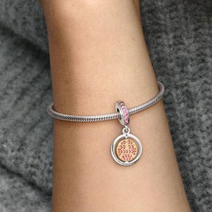 FINAL SALE - Spinning Lucky Dangle Charm Sterling silver, 14k gold plating