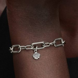 Sparkling Shell Mini Dangle Charm Sterling silver