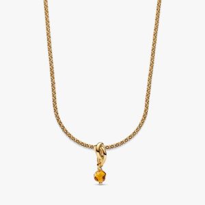 November Eternity Circle Dangle Charm Necklace Set 2 Quantity