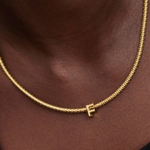 Letter F Alphabet Charm 14k gold plating