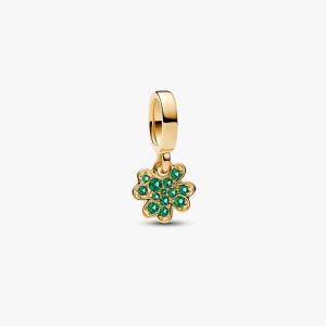 Four-leaf Clover Dangle Charm 14k gold plating