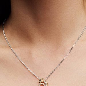 FINAL SALE - Dragon Collier Necklace Sterling silver, 14k gold plating