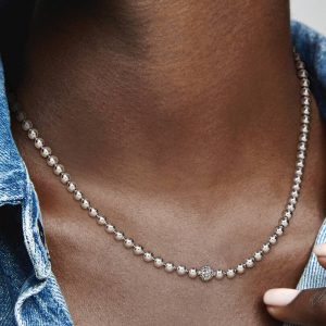 Beads & Pav?? Necklace Sterling silver