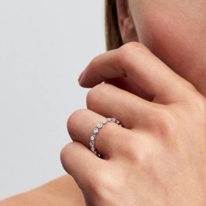 Pandora Era Lab-Grown Diamonds 14k White Gold Eternity Ring 0.70 ct TW, 14k white gold