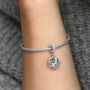 Disney Beauty and the Beast Dancing Dangle Charm Sterling silver