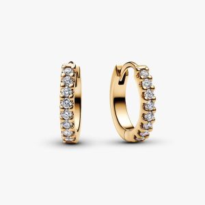 Pandora Era Lab-grown Diamond Hoop Earrings 14K Gold 0.009 ct TW, 14k gold