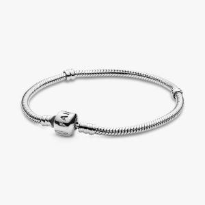 Pandora Moments Barrel Clasp Snake Chain Bracelet Sterling silver