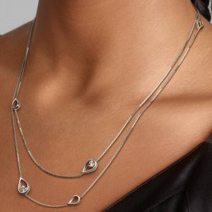 FINAL SALE - Pandora Infinite 14k White Gold Lab-grown Diamond Long Pendant Necklace 0.50 ct TW, 14k white gold