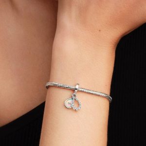 Opalescent Infinity Double Dangle Charm Sterling silver