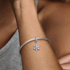 Sparkling Herbarium Cluster Dangle Charm Sterling silver