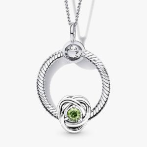 August Birthstone Eternity Circle O Pendant Set 3 Quantity