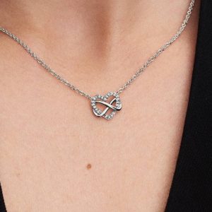 Sparkling Infinity Heart Collier Necklace Sterling silver