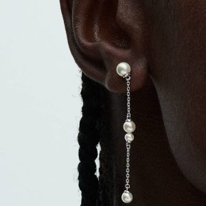 FINAL SALE - Treated Freshwater Cultured Pearl Drop Earrings Sterling silver