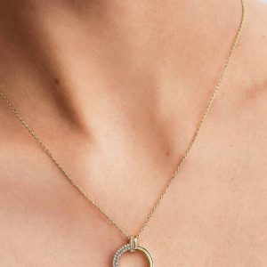 Pandora Infinite Lab-grown Diamond Pav?? Circle Pendant Necklace 0.32 ct TW, 14k gold