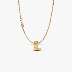 Letter L Charm Necklace 2 Quantity