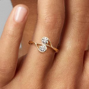 FINAL SALE - Pandora Infinite 14k Gold Double Lab-grown Diamond Ring 0.50 ct TW, 14k gold