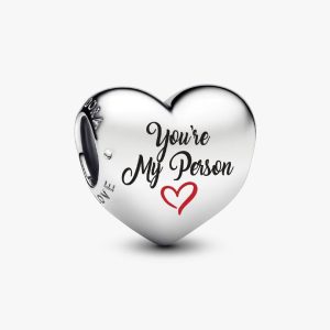 Engravable You're My Person Heart Charm Sterling silver