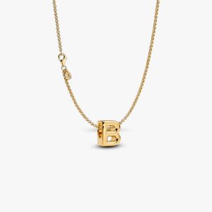 Letter B Charm Necklace 2 Quantity