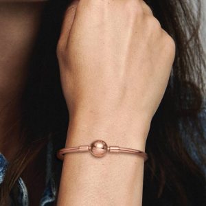FINAL SALE - Pandora Moments Bangle 14k rose gold plating