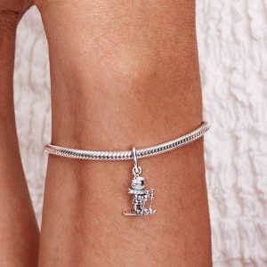 FINAL SALE - Skier Dangle Charm Sterling silver
