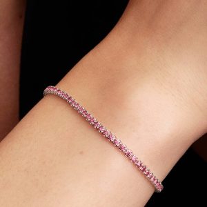 Pink Small Tennis Bracelet Sterling silver