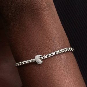 Textured Moon Mini Charm Sterling silver