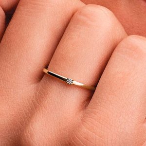 Pandora Era 14k Gold Lab-grown Diamond Single Stone Ring 0.03 ct TW, 14k gold