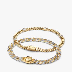 His and Hers Cuban Chain Bracelet Set 2 Quantity