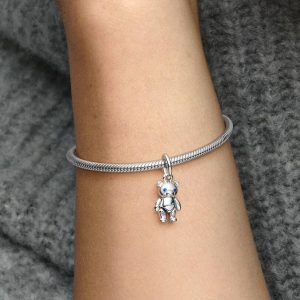 Movable Teddy Bear Dangle Charm Sterling silver