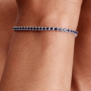 Sparkling Blue Tennis Bracelet Sterling silver