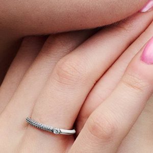 Pandora ME Pav?? & White Dual Ring Sterling silver