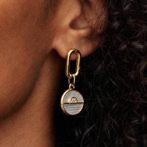 FINAL SALE - Sunrise Medallion Charm 14k gold plating